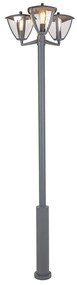 Klasický vonkajší lampáš antracit 230cm 3-svetlo - Platar