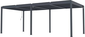 Hliníková bioklimatická pergola s lamelami BestBerg BBP-18G / 600 × 304 × 218 cm / sivá