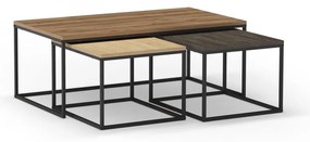 Konferenčné stolíky v súprave 3 ks v prírodnej farbe 60x110 cm Camelia – Marckeric