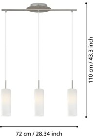 EGLO 85978 - Závesné svietidlo TROY 3 3xE27/60W