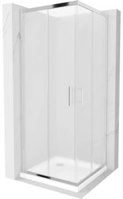 Mexen Rio štvorcová sprchová kabína 90 x 90 cm, inovať, chrómová + závesný bidet Flat, biela- 860-090-090-01-30-4010