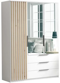 Skriňa Sorento 150 biela+lamel craft zlatá