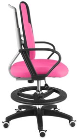 Detská rastúca stolička Neoseat KINDER — látka, čierna / ružová