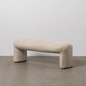 Béžová lavica z textílie buklé Suave – Ixia