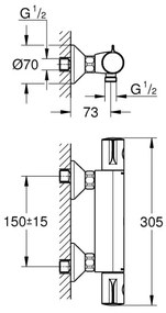 GROHE 34558000 - Termostatická sprchová batéria GROHTHERM 800 DN 15 lesklý chróm