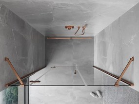 Mexen Mist-H, 1-krídlové sprchové dvere ľavé 125 cm, číre sklo, medený matný profil, 8A5-125-001-65-00-L