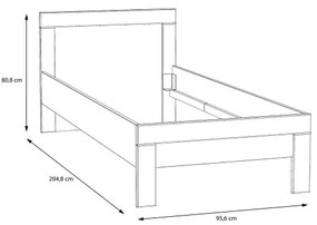 Jednolôžková posteľ SNOWIE 90x200 cm biela