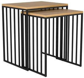 Eglo 424143 - SADA 2 ks odkladacích stolíkov TOZAWA hnedá/čierna