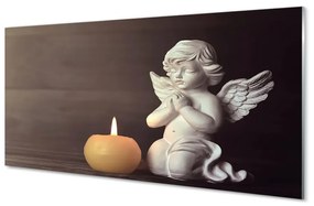 Sklenený obraz Modlitba Anjel sviečka 120x60 cm