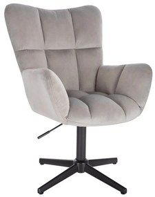 LuxuryForm DESIGN Otočné kreslo AURORA VELUR na čiernom kríži - svetlosivé