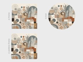 Boho abstrakt textilní prelepiteľná nálepka na stenu šírka 45 cm