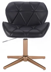 LuxuryForm DESIGN Stolička MILANO na zlatom kríži - čierna