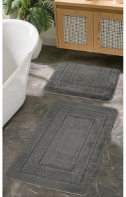 Antracitové kúpeľňové predložky v súprave 2 ks 50x80 cm Cerceve – Foutastic
