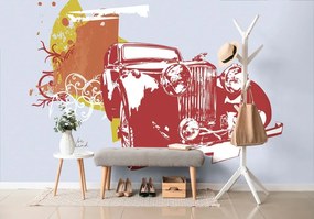 Tapeta retro auto s abstrakciou - 375x250