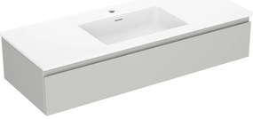 Mexen Orio, kúpeľňová skrinka 120 cm s umývadlom Otis, 1 zásuvka, šedá matná/biela matná, 91A10-12023-1-BF62-W18M01