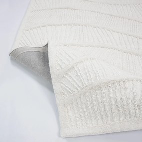 Biely ručne tkaný koberec s prímesou vlny 160x230 cm Sculptured Wave – Flair Rugs