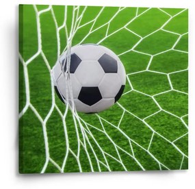 Sablio Obraz Futbalová lopta v bráne - 50x50 cm