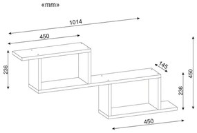 Nástenná polica SELENE 45x101,4 cm biela