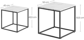 Dekorstudio Set 2ks kávových stolíkov - mramor / zlaté nohy