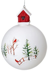 SKLENENÁ VIANOČNÁ BANKA NA STROMČEK SADA 4 KS (FI) 10 CM VZOROVANÁ