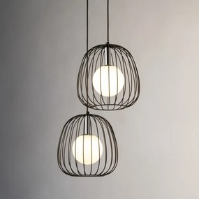 Luster na lanku BELL 2xG9/12W/230V čierna/lesklý chróm