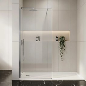 Bezrámová sprchová zástena REA FLEXI 70 cm, chróm/transparent - bez vaničky