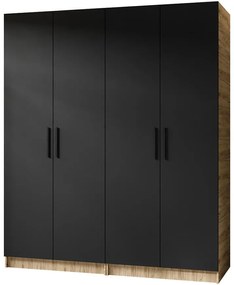 Skriňa X2 Gold 2d Dub Craft Zlatý/Čierna