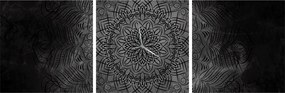 Obraz - Mystická mandala (s hodinami) (90x30 cm)