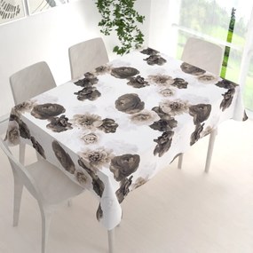 Biante Dekoračný obdĺžnikový obrus PM-016 Veľké hnedé kvety 50x100 cm