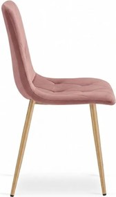 Staroružová zamatová stolička LIBRA CLOUD ROSE