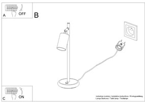 Sollux SL.1389 - Stolná lampa WINX 1xGU10/10W/230V čierna/zlatá