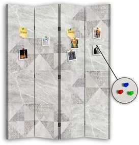 Gario Paraván Geometria a pastely Rozmery: 145 x 170 cm, Prevedenie: Korkový paraván