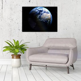 Sklenený obraz Zeme a Mesiaca (70x50 cm)