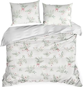 VIANOČNÉ OBLIEČKY Z MIKROVLÁKNA BOWS 200X220 CM, 2 KS 70X80 CM VZOROVANÉ
