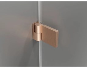 Mexen Lunar-B Duo výklopný sprchový kút 80 x 70 cm, číre sklo, medená matná, 832-080L-070P-65-00