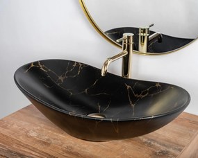REA Royal Marble 60 umývadlo na dosku, 61 x 36 cm, čierna, REA-U7478