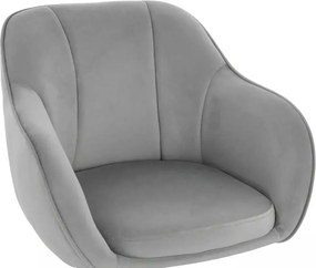 LuxuryForm DESIGN Stolička AVOLA VELUR na čiernom tanieri - svetlo šedá