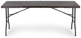 Skladací záhradný banketový cateringový stôl 180 cm - ratan