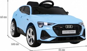 Ramiz Audi E-Tron Sportback pre deti modré + na diaľkové ovládanie + pohon 4x4 + pomalý štart + rádio MP3 + LED