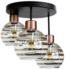 BERGE LED okrúhle stropné svietidlo 3xE27 GLASS BALL