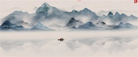Obraz - Údolie modrých hôr (120x50 cm)