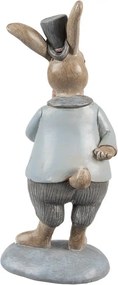 Dekorácia králičie muž v modrom obleku - 8*7*19 cm