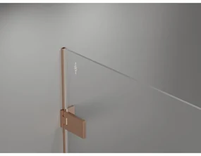 Mexen Lunar-F L, skladací sprchový kút ľavý 90 x 90 cm, 8mm číre sklo, profil medená matná, 836L-090-090-65-00-L