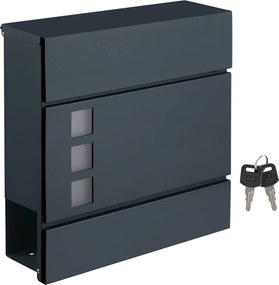 Poštová schránka s valcom na noviny MAIL, 37x10,5x33,5cm, antracitová SongmicsHome