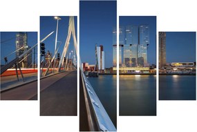 Obraz - Súmrak v Rotterdame, Holandsko (150x105 cm)