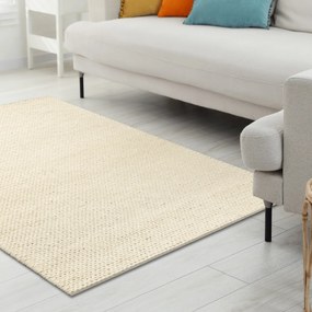 Dywany Łuszczów, Kusový koberec Tahar 99004B cream, 90x150, biela, obývacia izba