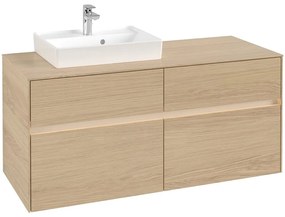 VILLEROY &amp; BOCH Collaro závesná skrinka pod umývadlo na dosku (umývadlo vľavo), 4 zásuvky, s LED osvetlením, 1200 x 500 x 548 mm, Nordic Oak, C071B0VJ