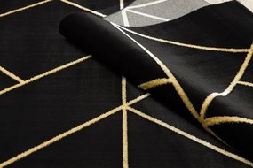 Dywany Łuszczów Kusový koberec Emerald geometric 1012 black and gold - 160x220 cm