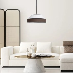 Luster na lanku MANISO 1xE27/60W/230V pr. 45 cm biela/hnedá