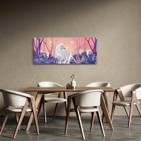 Obraz - Jednorožec v magickom lese (120x50 cm)